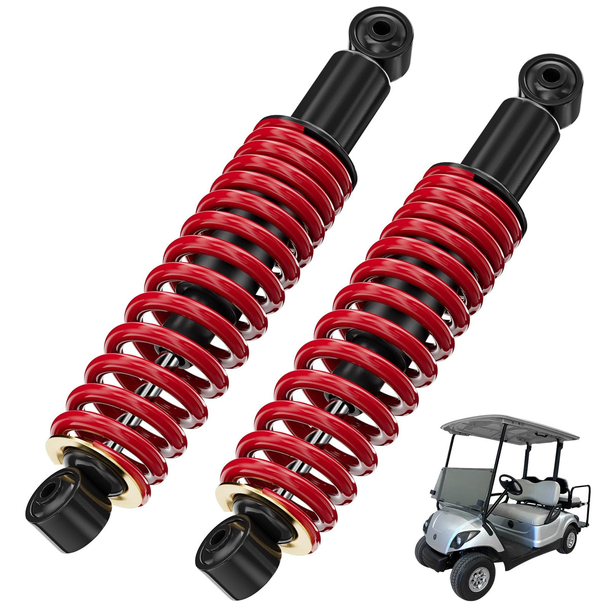 Vaccitect golf cart rear shock extended 14 inches for Yamaha fit and stability.