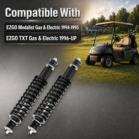 Vaccitect rear shocks for EZGO TXT provide smoother transitions on uneven ground.