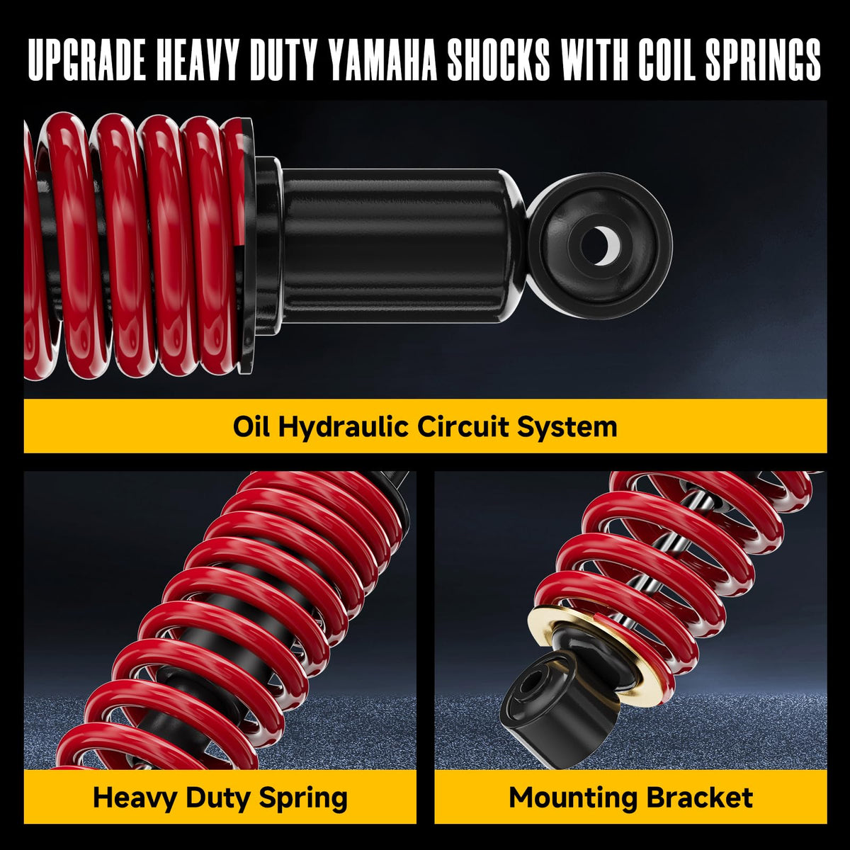 Vaccitect bolt-on rear shock simplifies installation on Yamaha carts.