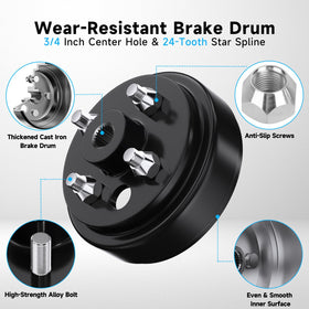 Vaccitect lug nuts kit for secure drum installation during service
