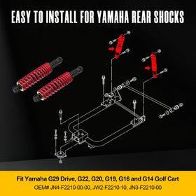 Vaccitect rear shock compatible with Yamaha G14 and G16 for improved stability.