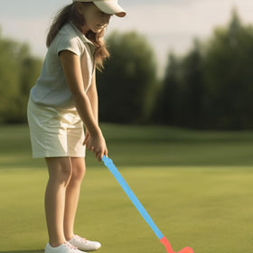 Vaguelly golf set components laid out for easy setup and learning.