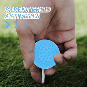 Closeup of Vaguelly golf clubs, lightweight and easy to grip for kids.