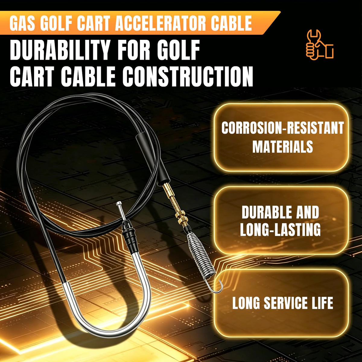 Valorup durable throttle cable for EZGO gas models.