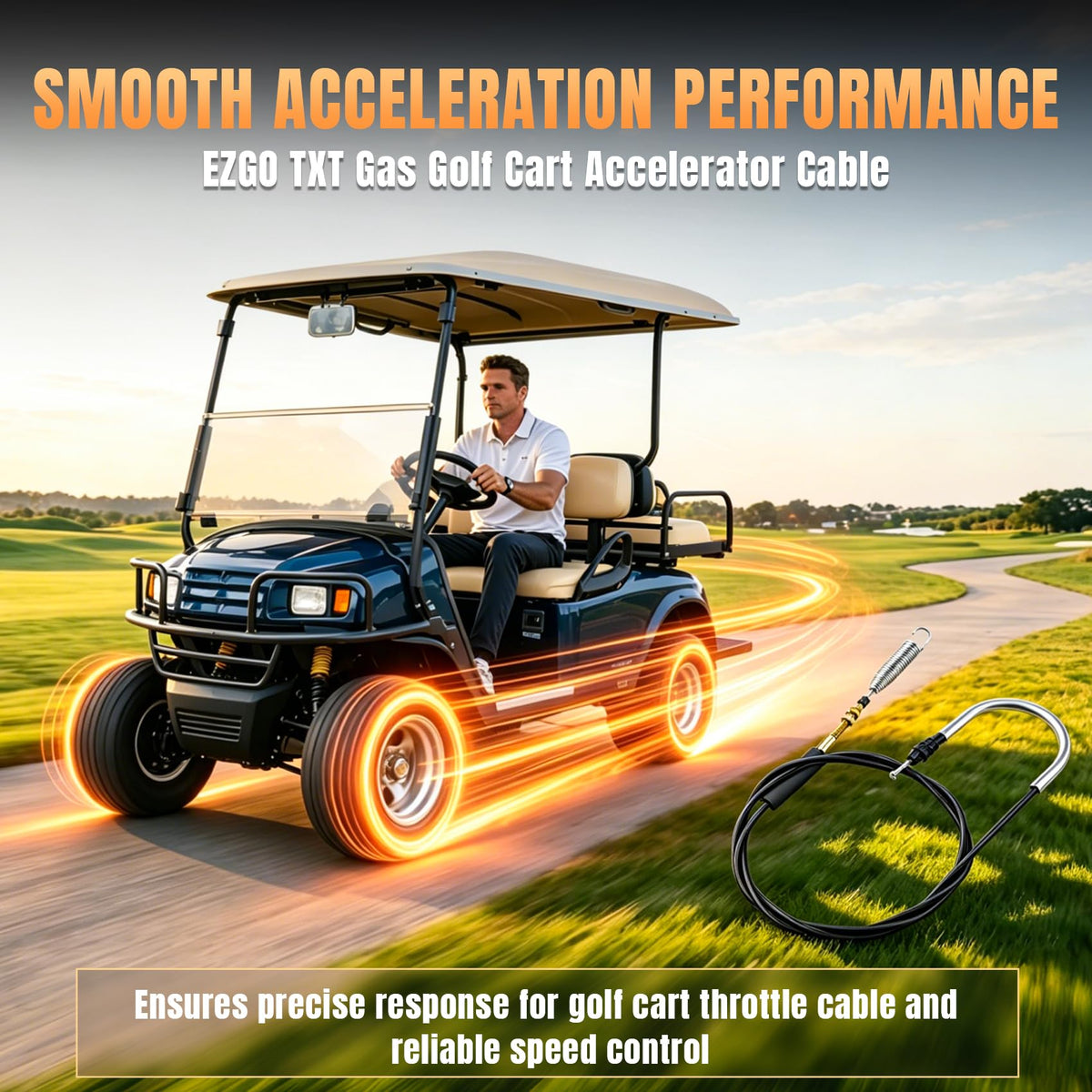 Valorup golf cart cable assembly ensures reliable throttle control.
