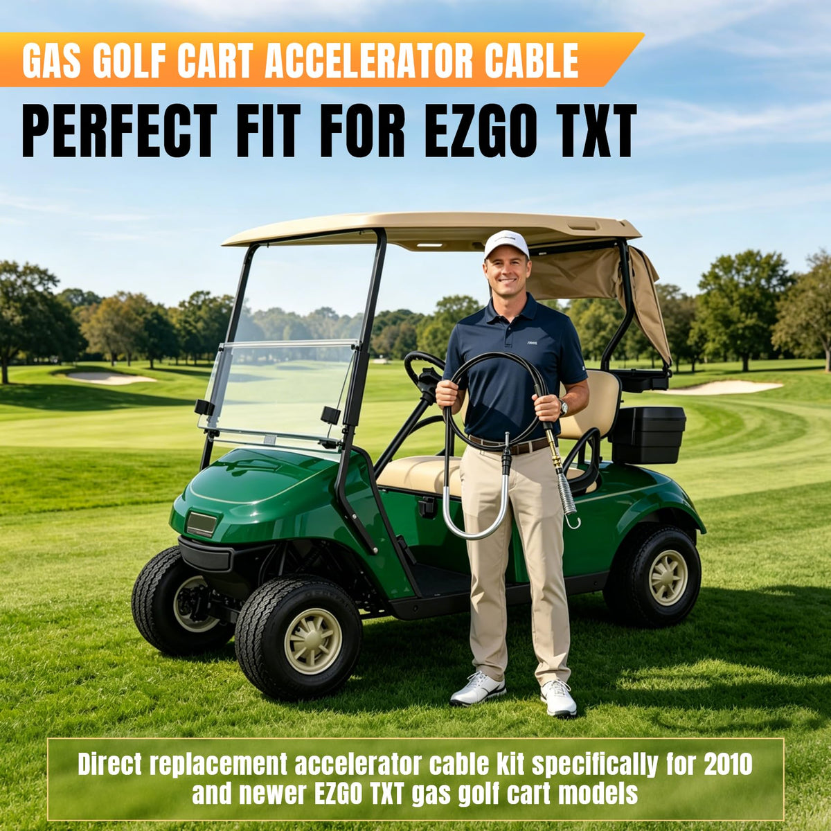 Valorup throttle cable delivers smooth acceleration for EZGO TXT carts.