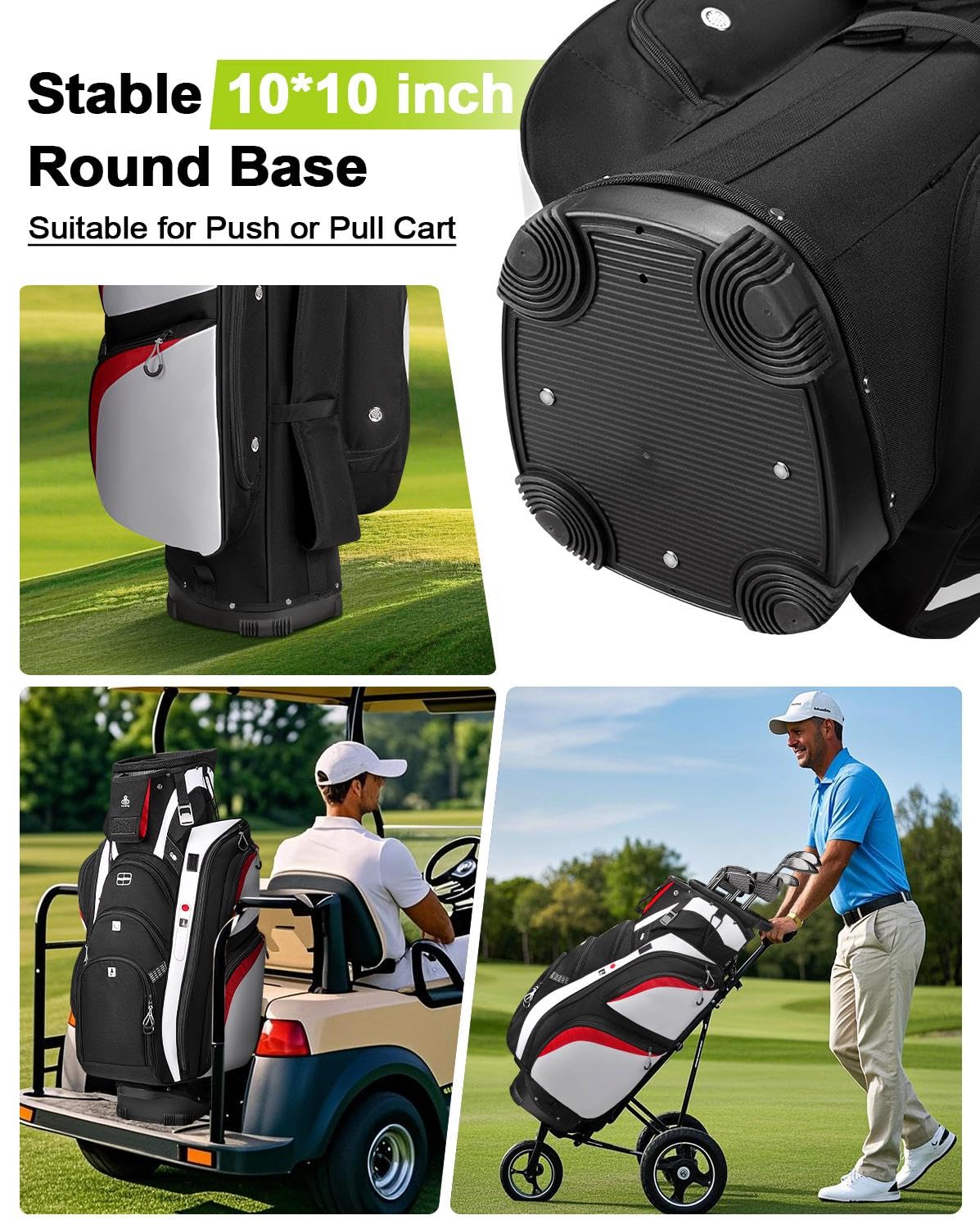 Vancropak golf cart bag insulated cooler pocket with beer opener for beverages.