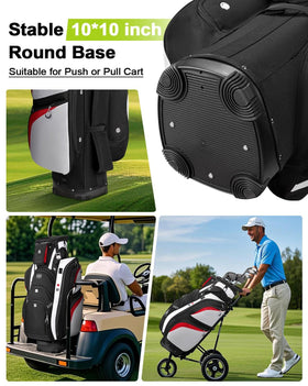 Vancropak golf cart bag insulated cooler pocket with beer opener for beverages.