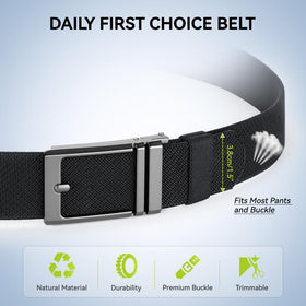 Rugged stitching on VANNANBA belt reinforces durability