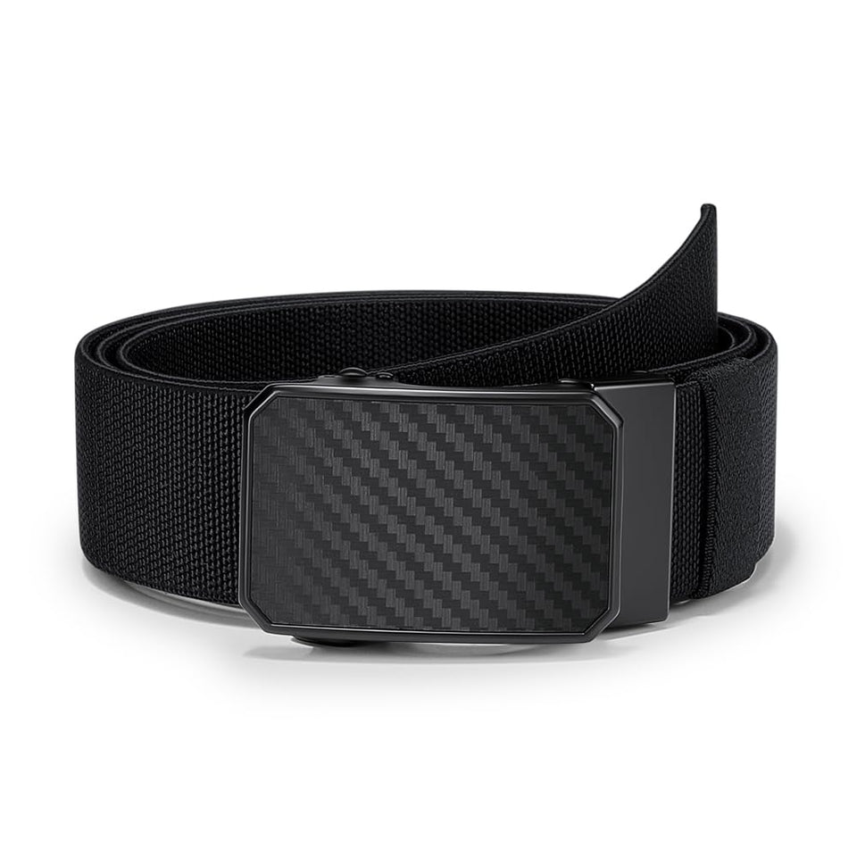 VANNANBA men's 15-inch ratchet belt front view for precise fit and all-day comfort.