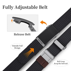 VANNANBA belt brown-side view demonstrates easy color switching for different outfits.