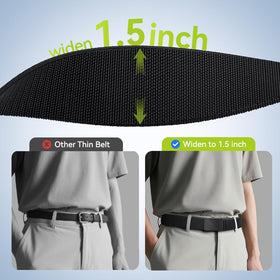 VANNANBA stretch nylon fabric belt highlighting flexible comfort for active wear.