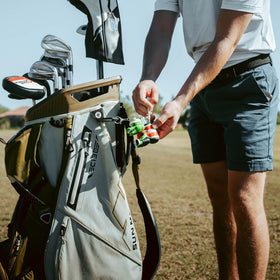 VannyVee Animal Caddy shows eight premium tees for quick tee-offs.