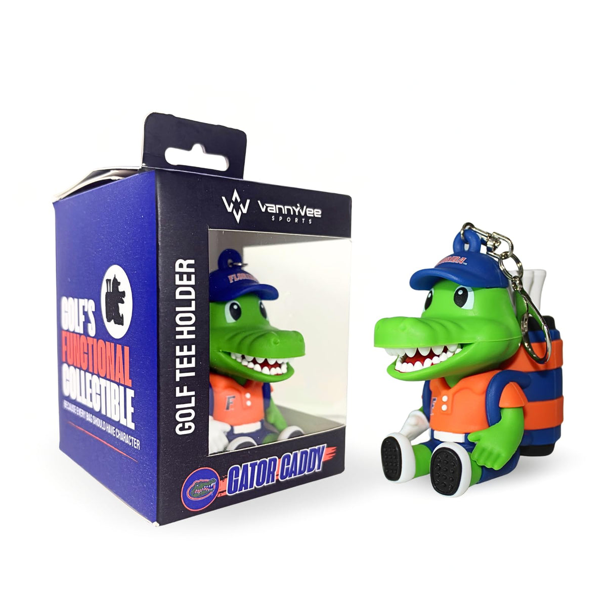 VannyVee Sports Florida Gators tee holder on hat logo adds team pride and quick access on course.