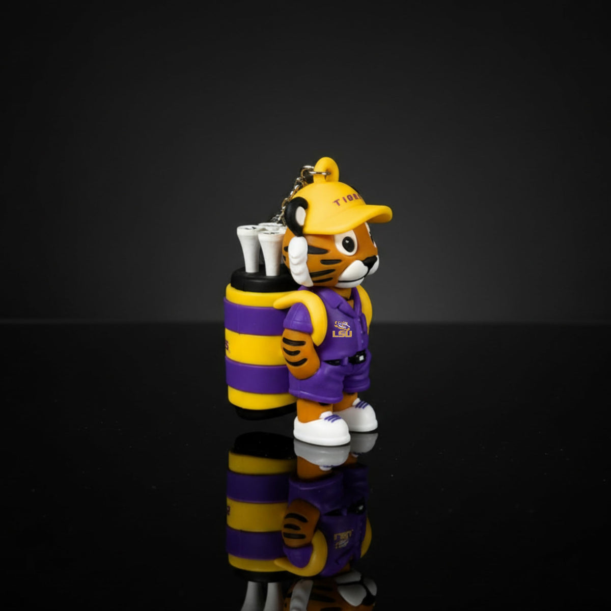 VannyVee Sports LSU Tigers back logo secures four tees with ready-access.