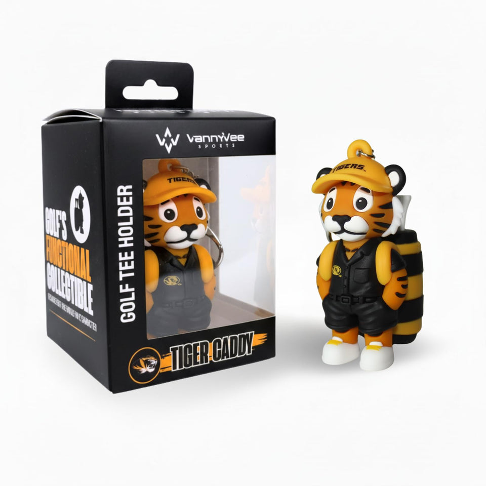 VannyVee Sports Mizzou Tigers tee holder on hat logo keeps tees accessible on the course.