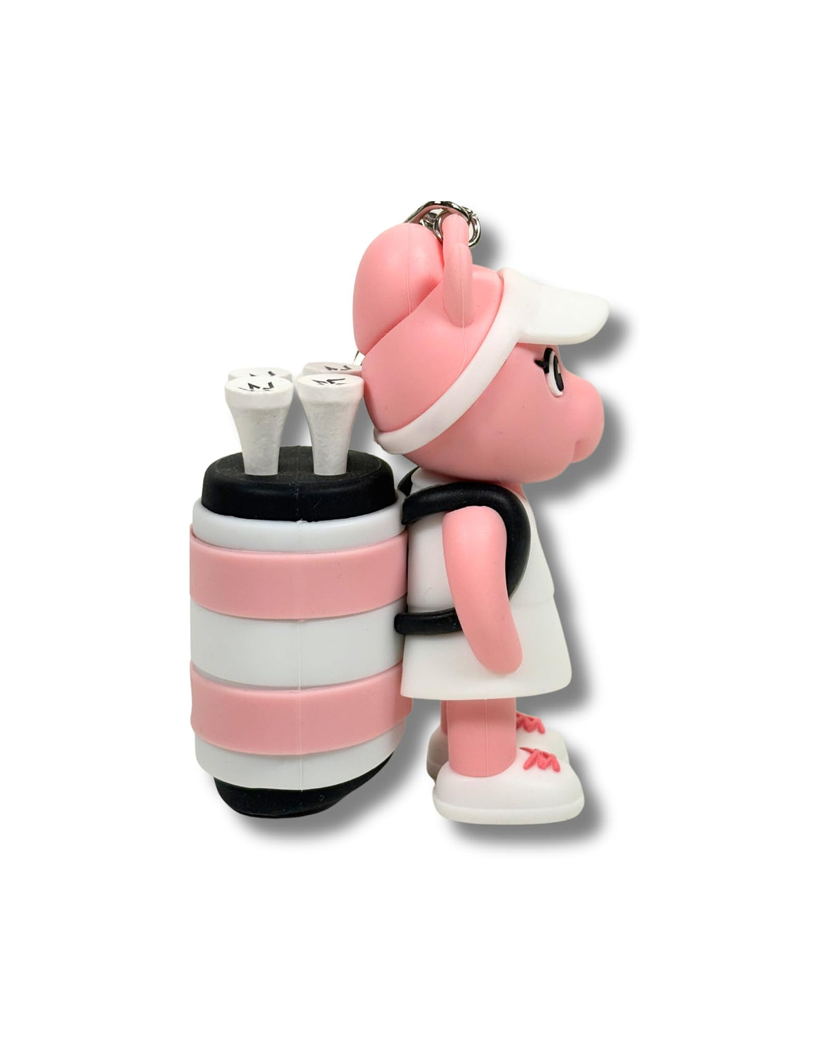 VannyVee Sports Pink Pony Tee Holder for the bag, offering quick tee access.