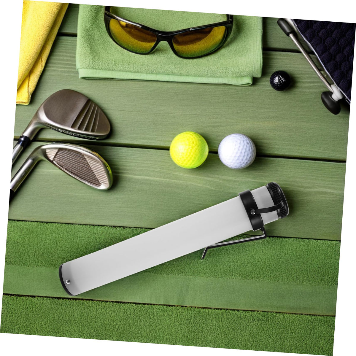 VANZACK lightweight and portable sand bottle easily fits in carts.