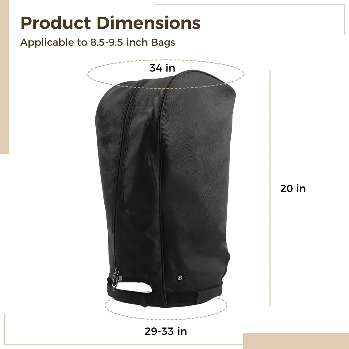 Varku foldable rain cover shown folded for easy storage in a golf bag.