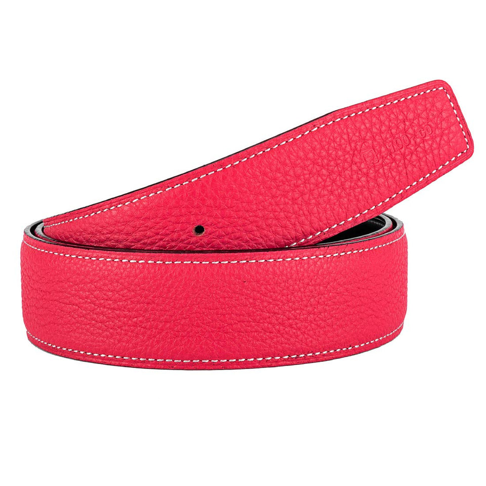 Vatee's real leather belt strap in rosy color, durable and versatile.