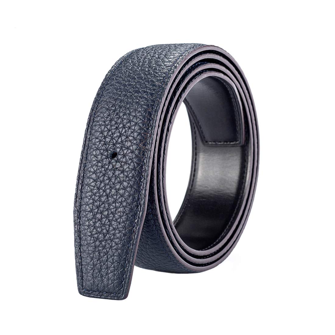 Vatee's belt strap no buckle in dark blue for easy customization.