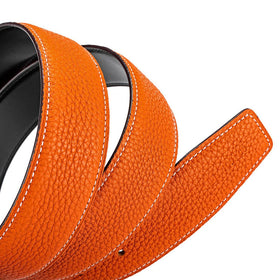 Vatee's orange 38mm strap suits casual and formal outfits.