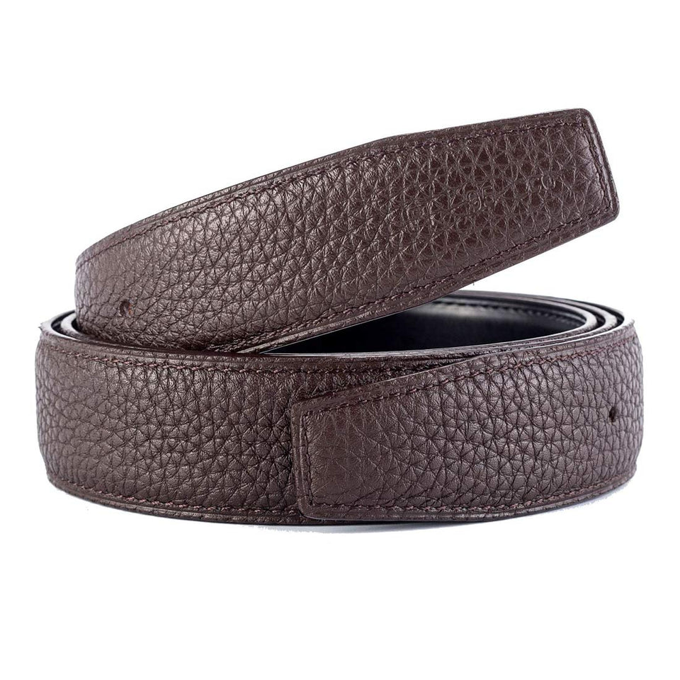 Vatee's leather replacement belt strap in coffee color with no buckle for universal fit