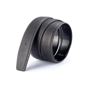 Vatee's real leather belt strap 47in black durable daily wear and premium feel.