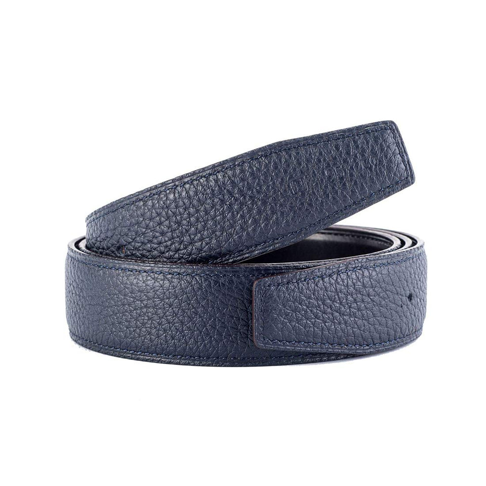 Vatee's real leather belt strap in dark blue for daily wear.