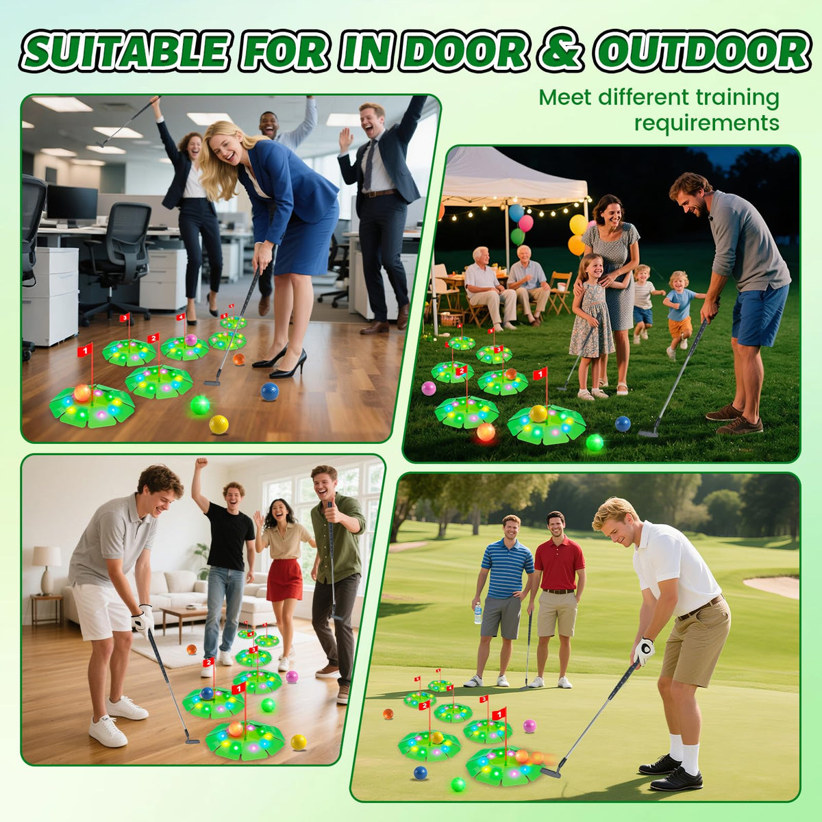 VATOS Gift for all ages, day or night golf fun.