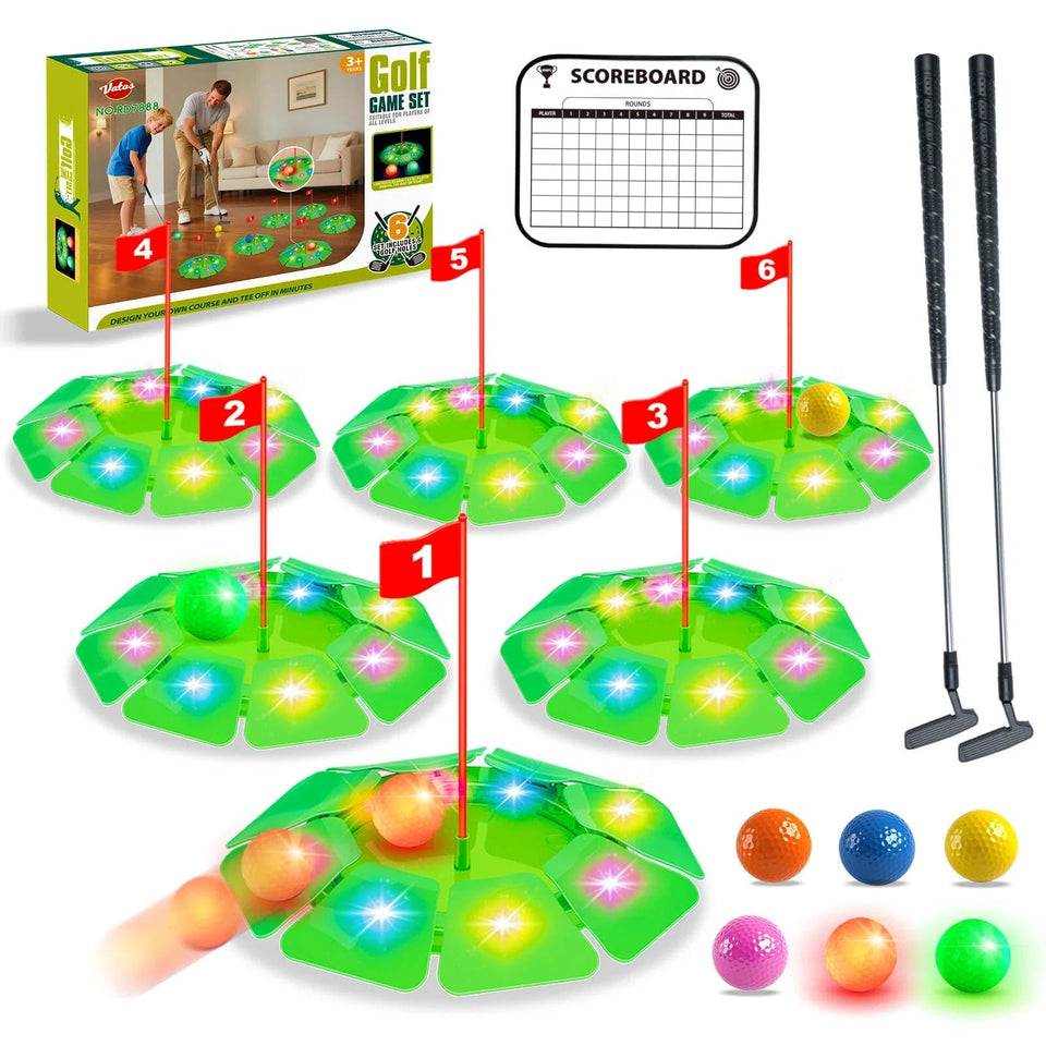 VATOS Glow Golf Holes: six targets with bright night visibility.