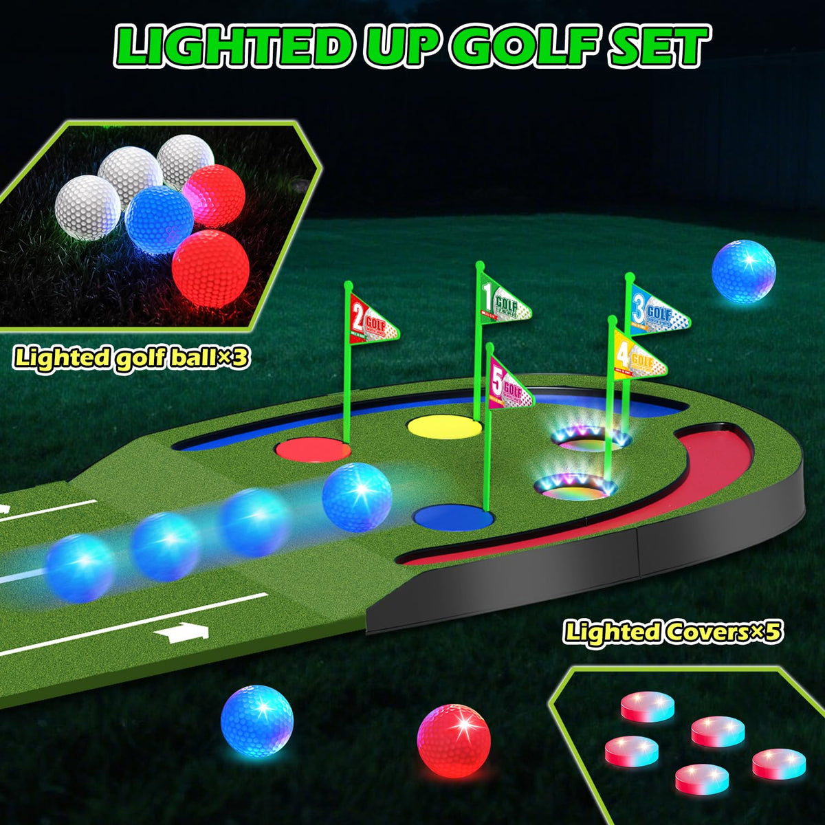 VATOS LED glow balls illuminate on impact for engaging nighttime practice.