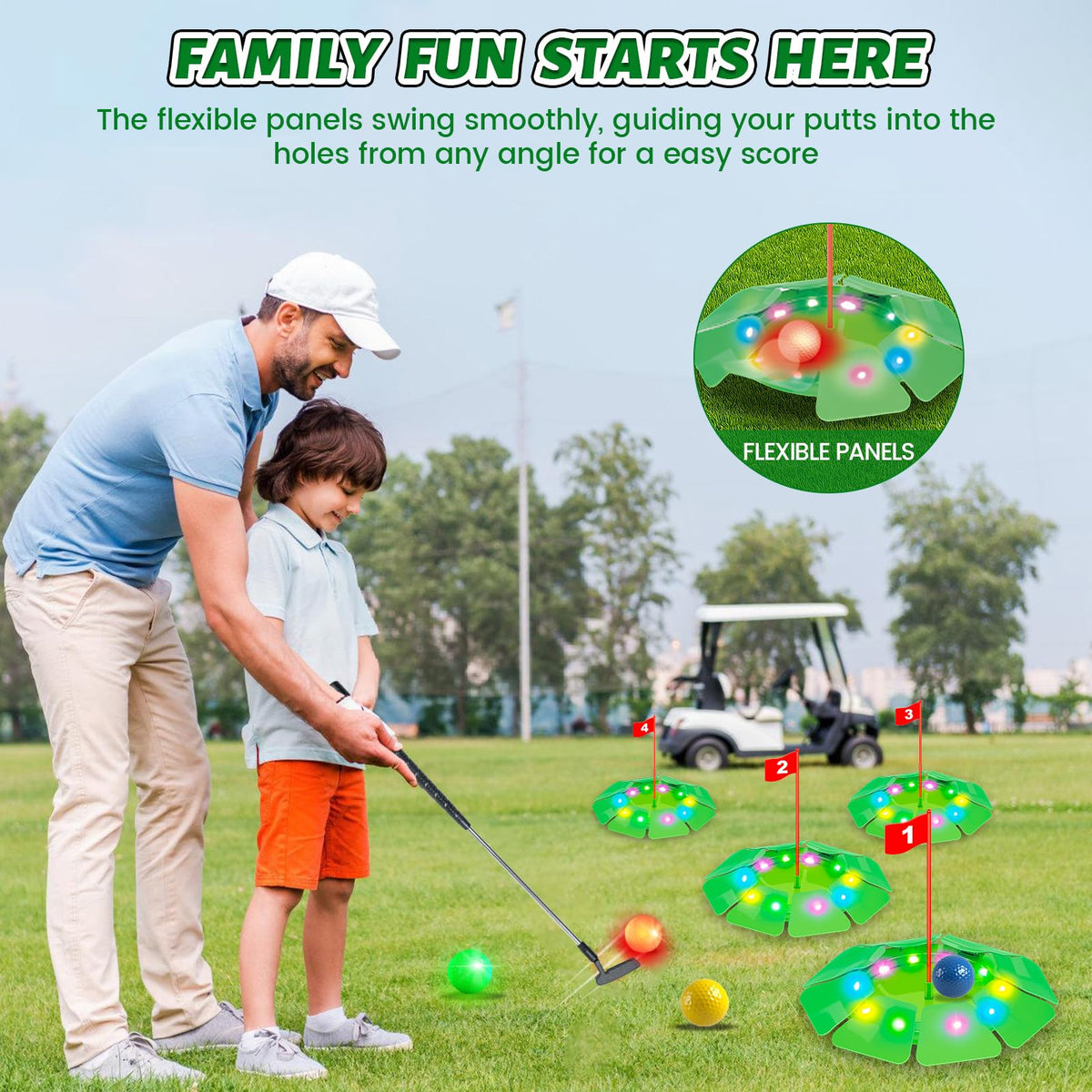 VATOS LED golf balls activate on drop for clear flight view