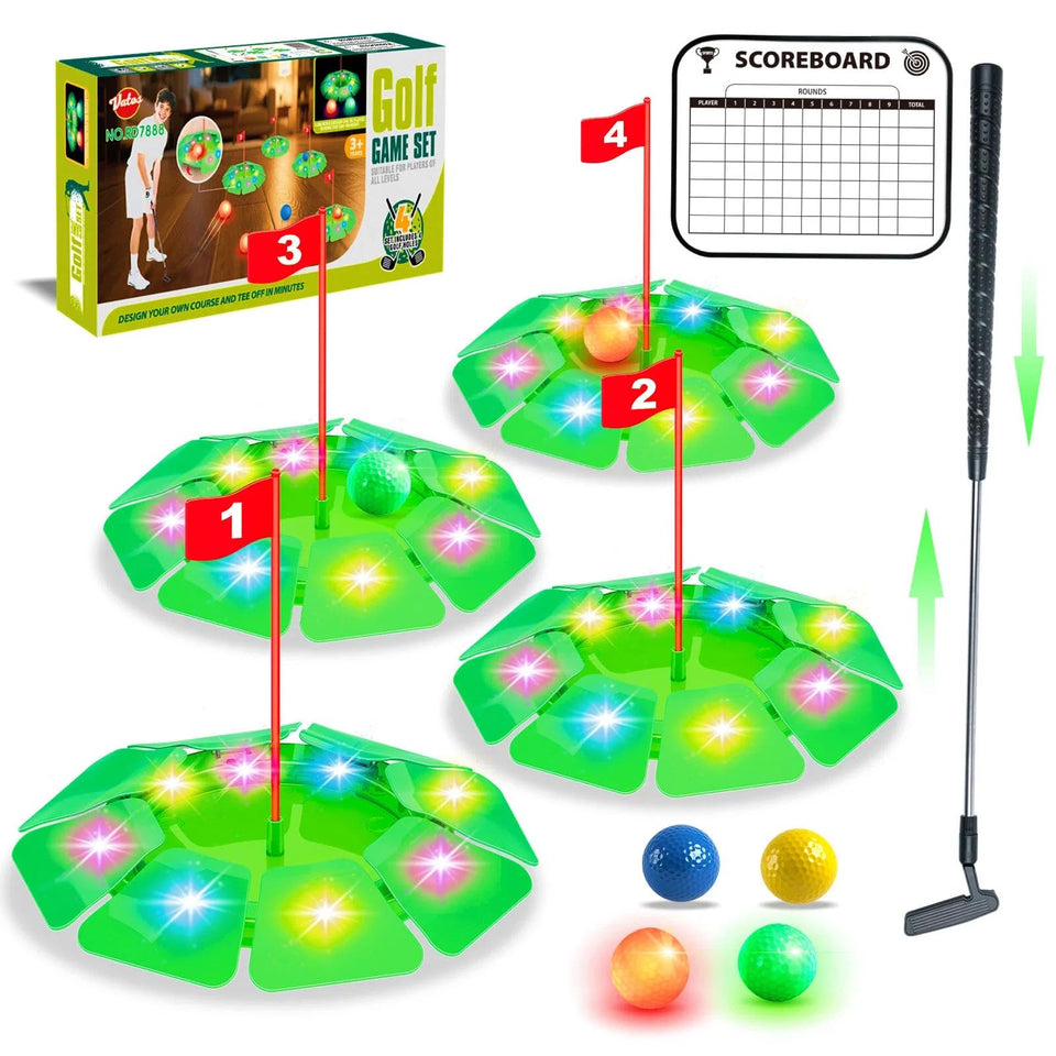 VATOS light-up golf putting set with glow holes for night practice