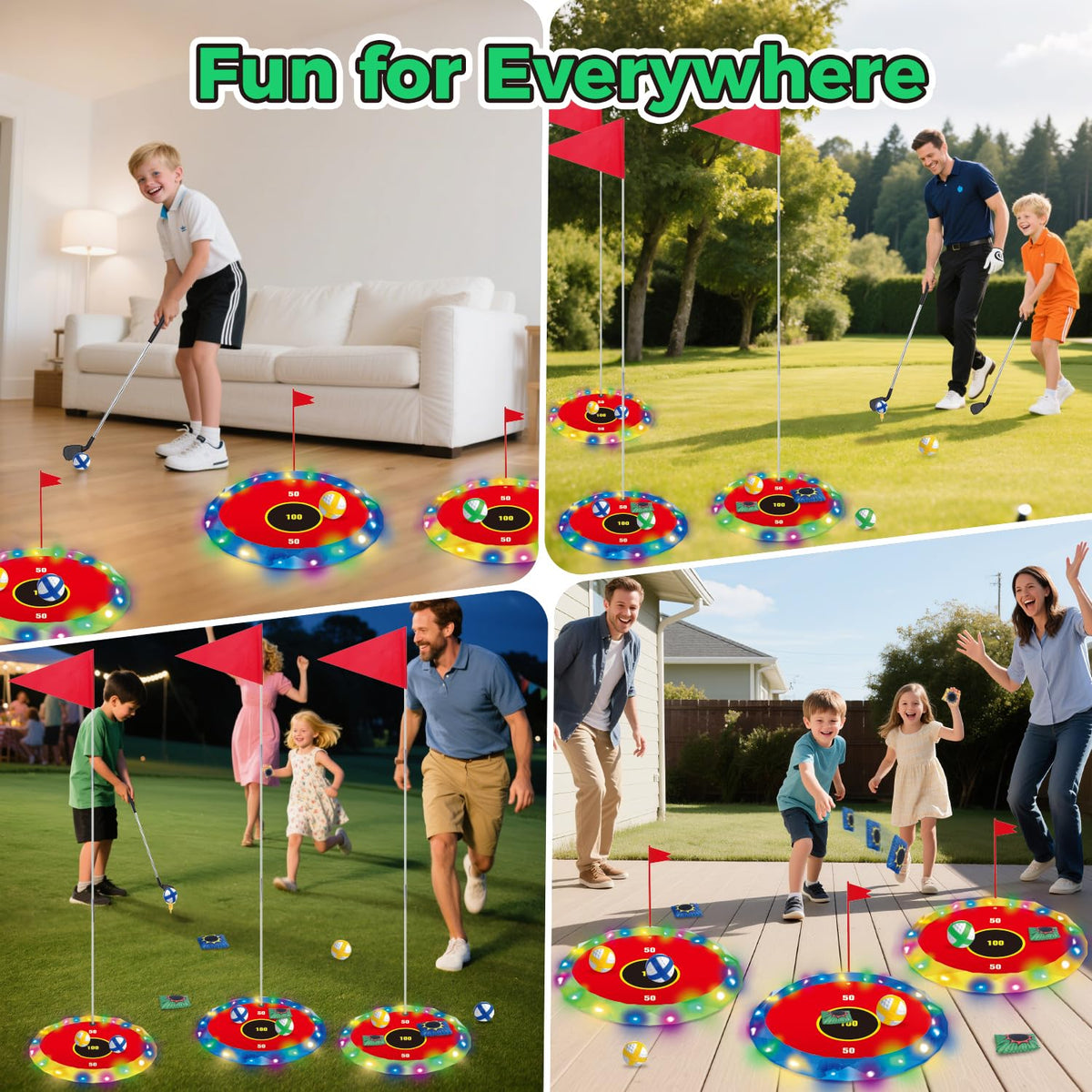 VATOS outdoor flags anchor play on lawn for stable sessions.