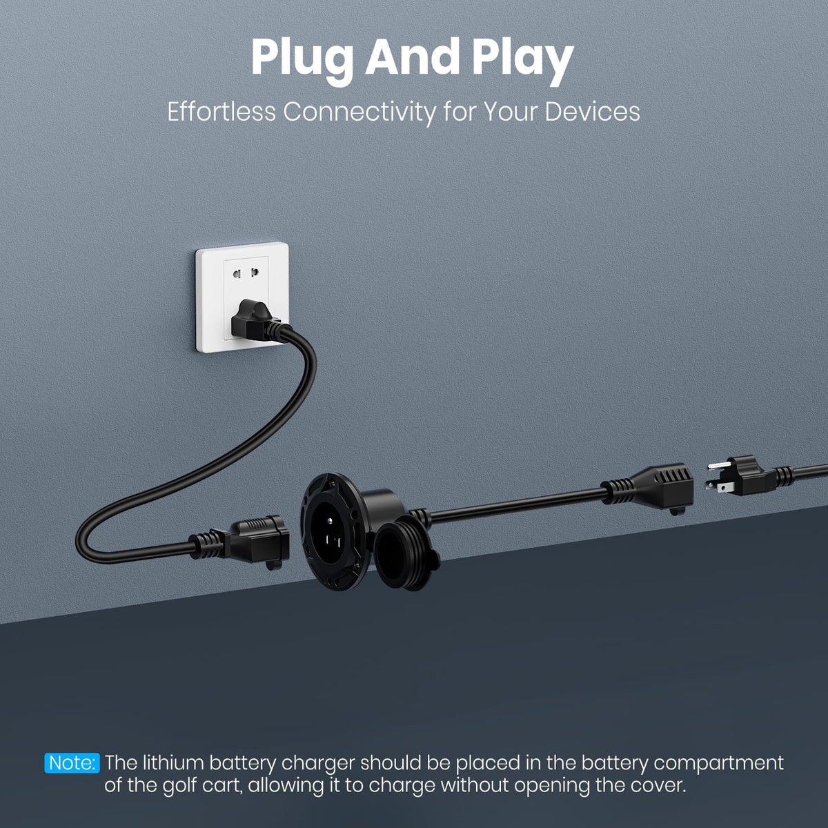VATRER POWER extension cord 42cm highlights compact integrated power reach.