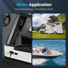 VATRER POWER water-resistant cap protects outdoor connections during use.