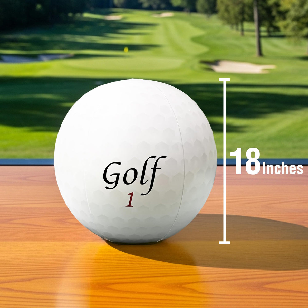 Vaulted Skulls & Co inflatable golf ball features authentic dimples, ideal for photo opportunities and party vibes.