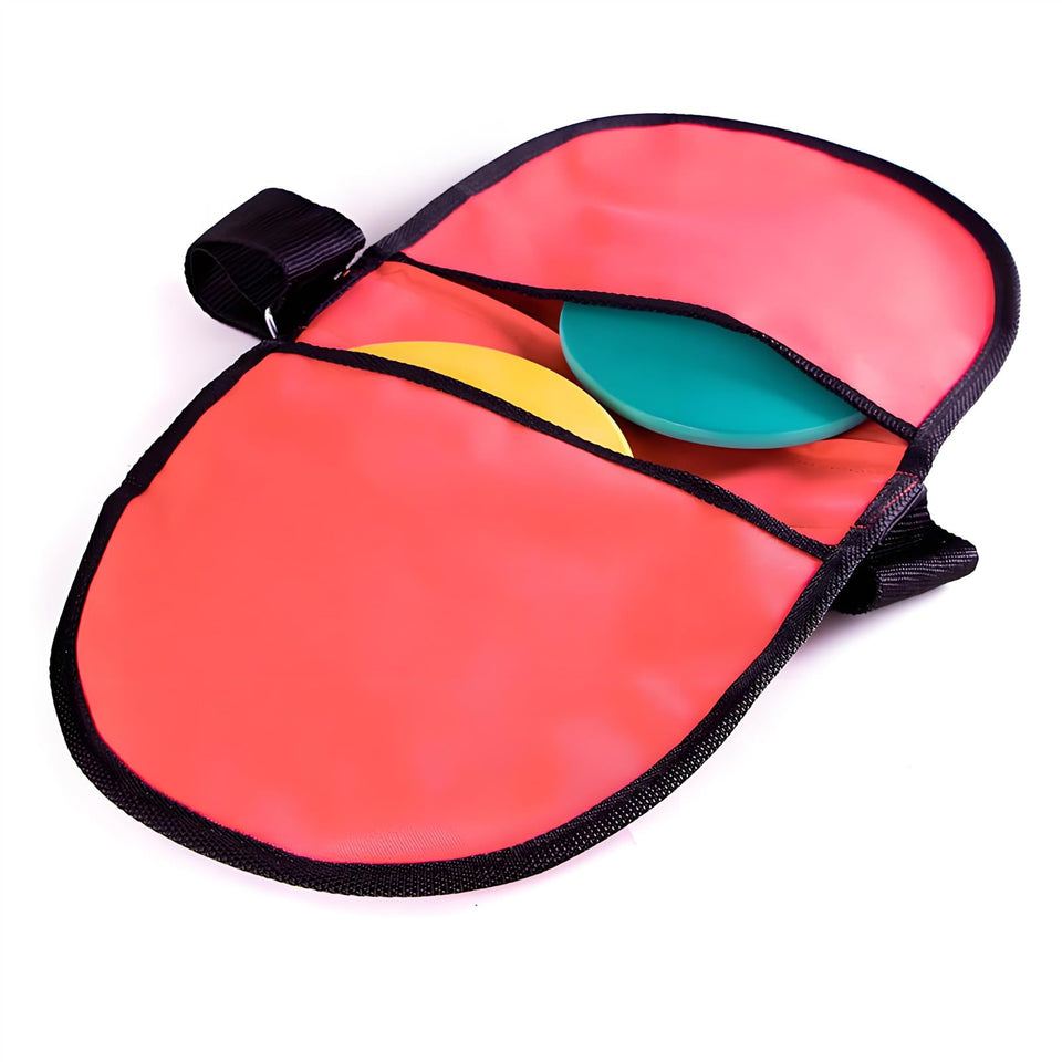 VBESTLIFE discus and put carrier front view in red, showcasing compact travel-friendly design.