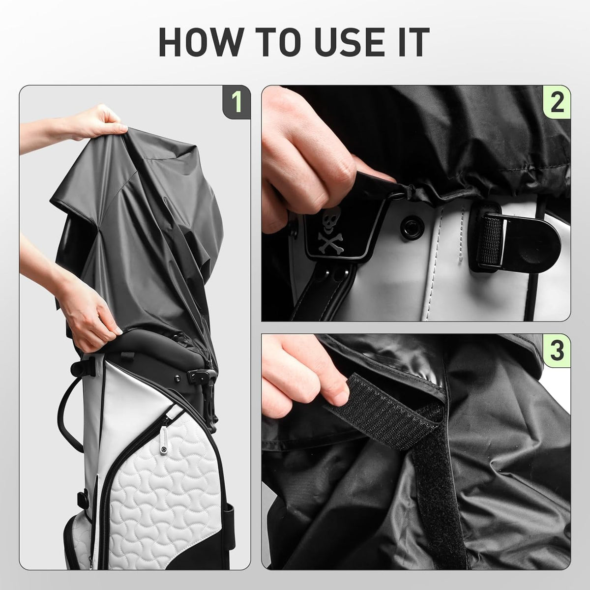 VEASAERS universal-fit rain cover fits most bags and carts for versatile protection.
