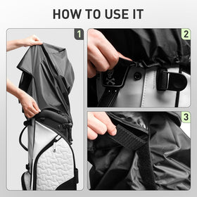 VEASAERS universal-fit rain cover fits most bags and carts for versatile protection.