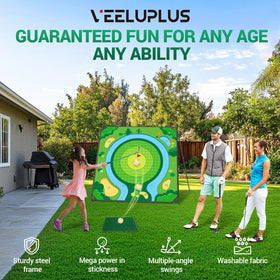 VEELUPLUS Reversible mat with a dart arena for family-friendly fun.