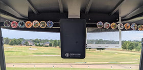 Vegas Golf attachable strips mounted on a golf bag.
