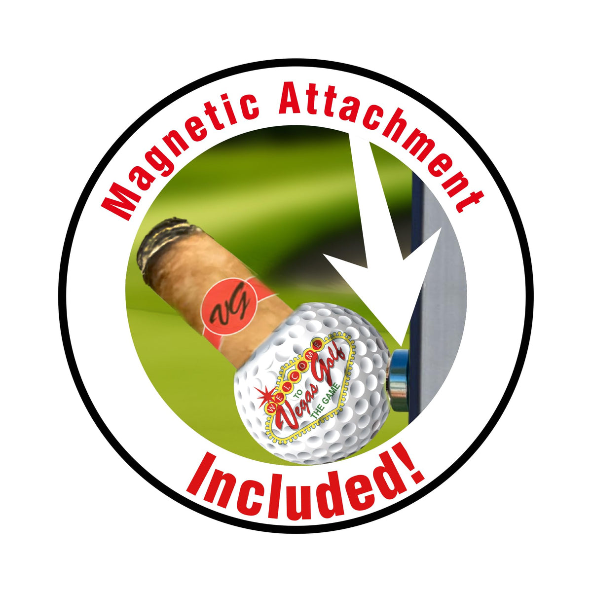 Vegas Golf authentic golf-ball design exterior adds sporty flair.