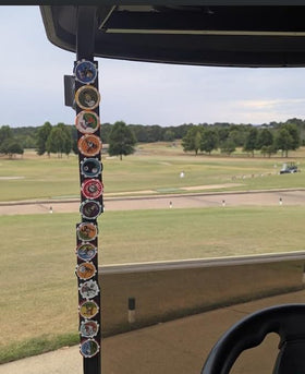 Vegas Golf chip strip with carabiners ready to clip to your bag.