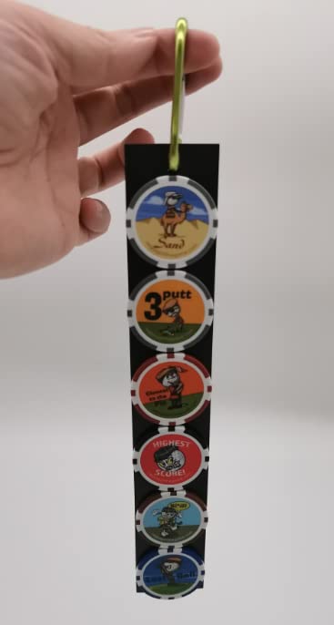 Vegas Golf double-sided magnetic strip securing chips on both sides.