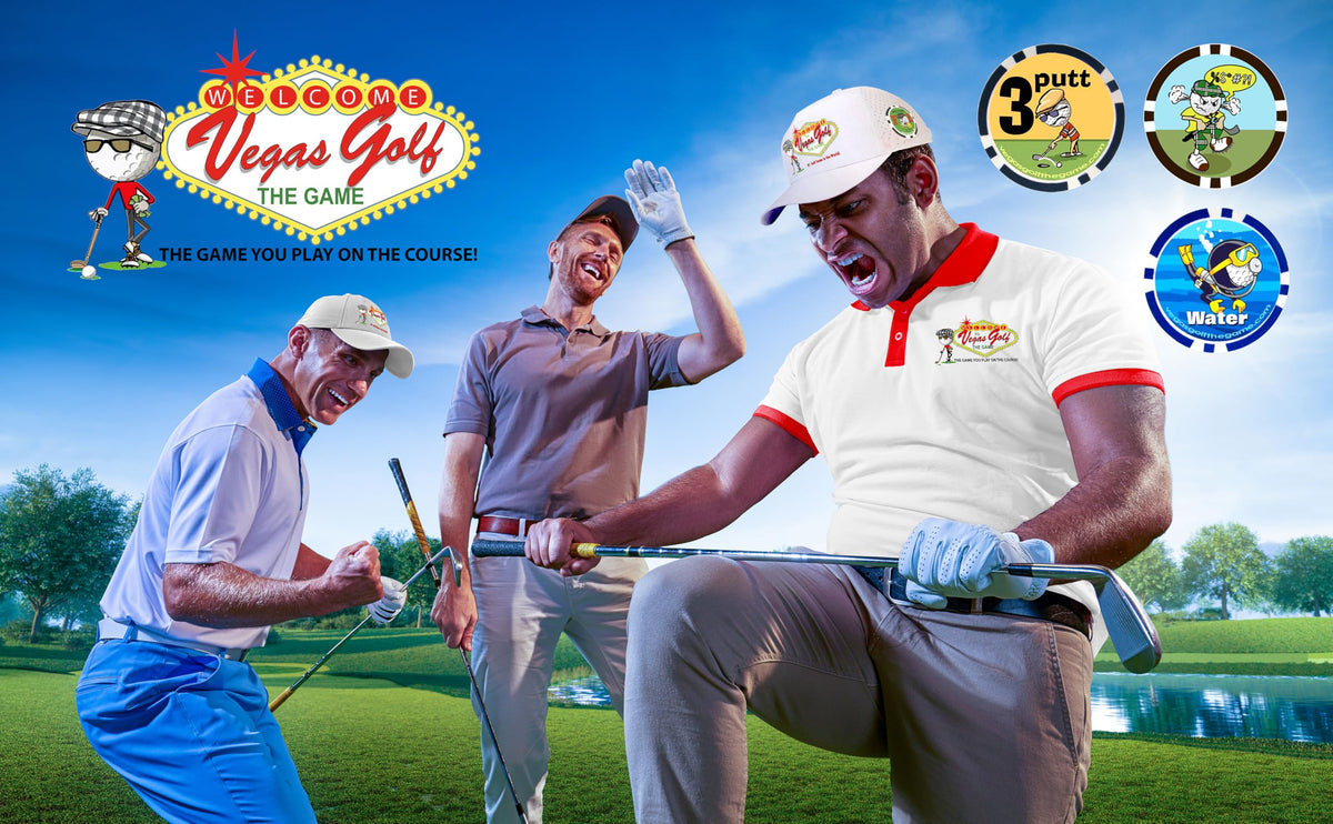 Vegas Golf easy-access chip setup demonstrated during a round.