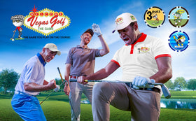 Vegas Golf easy-access chip setup demonstrated during a round.