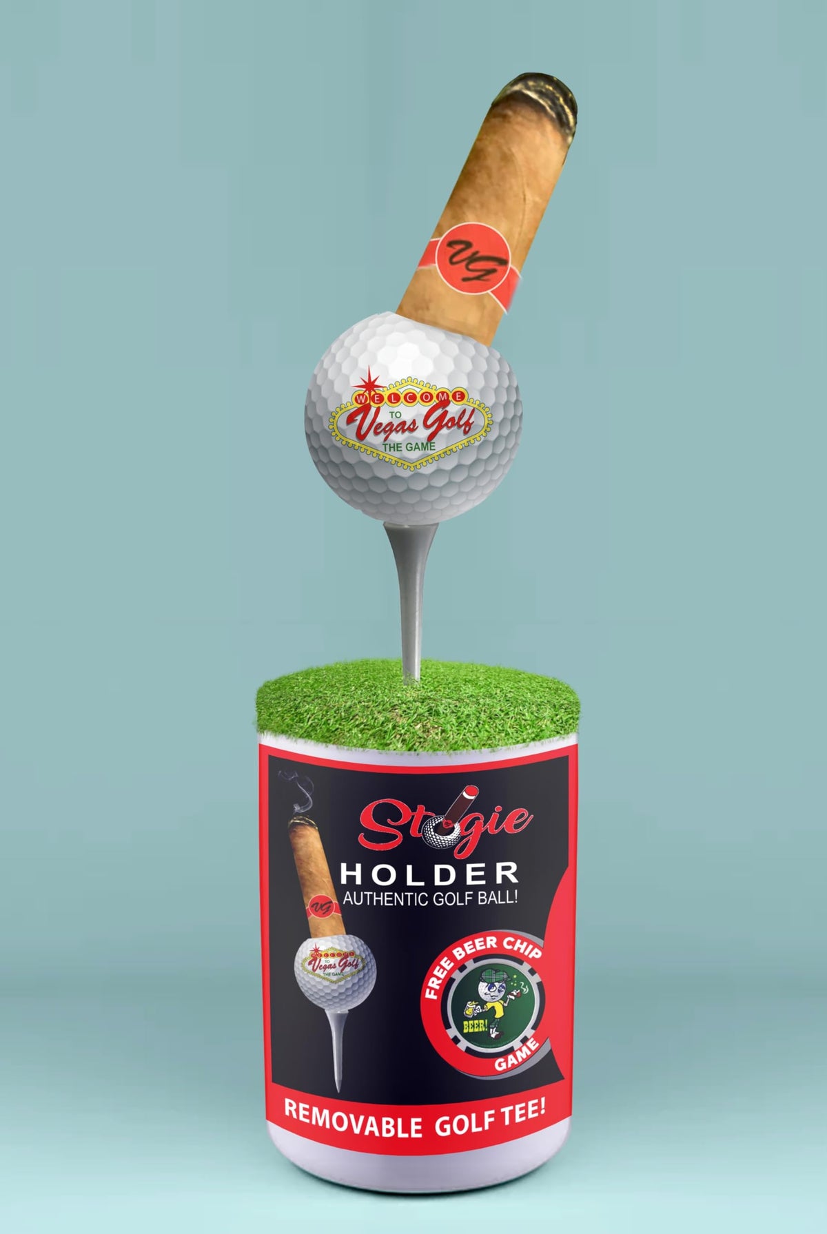 Vegas Golf removable base tee offers extra stability on carts.
