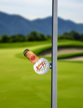 Vegas Golf internal metal pin grip keeps cigars secure while driving.